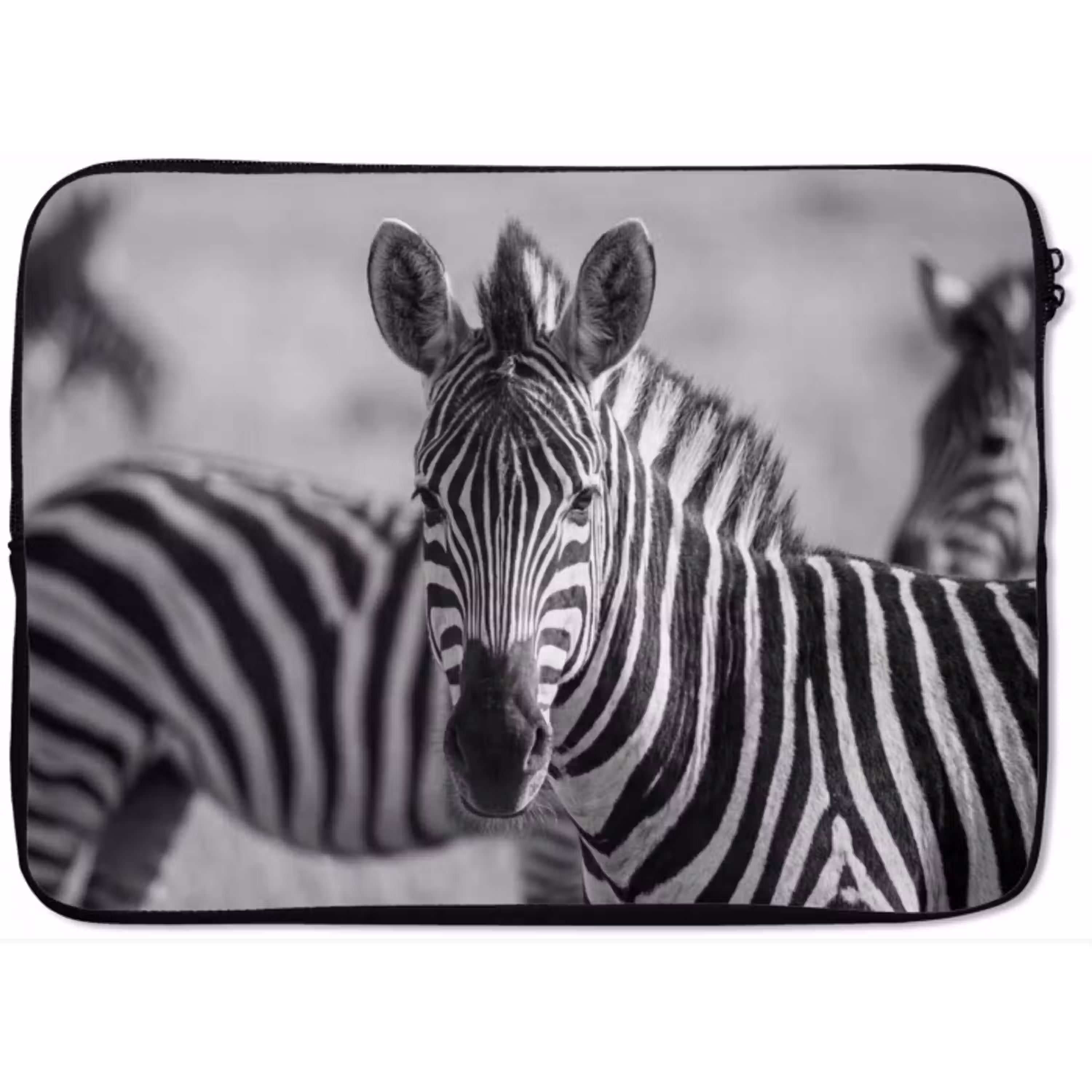 Zebra's - Zwart - Wit laptophoes neopreen klein -zkaufland3dotto