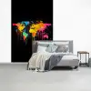 Wereldkaart - Verf - Kleurrijk - Graffiti - Wereld fotobehang vinyl groot -slaapkamer