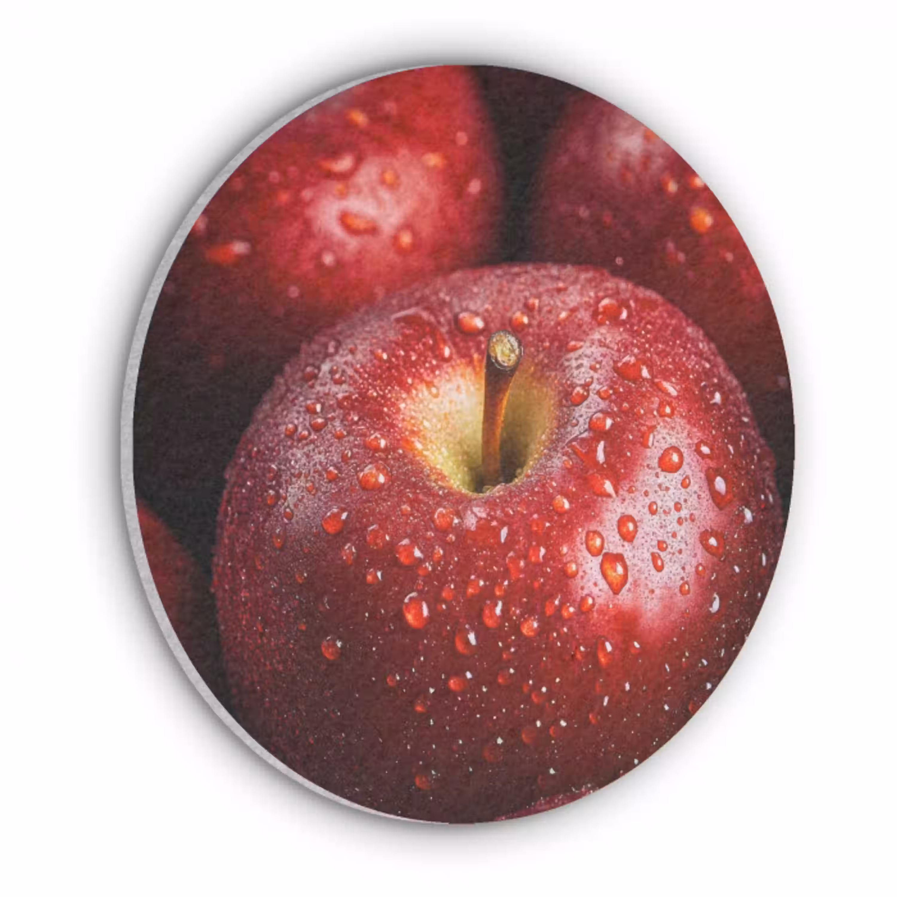 Rood - Appels - Fruit Akoestische PET Vilt - Rond klein -3d