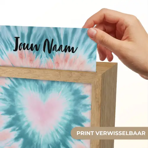 Hartvormig - Tie dye - Lichtblauw - Pasteltinten Light Box met kabel (Kinderlampje) klein -USP_websiteprintNL