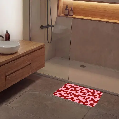 Modern - Abstract - Rood Badmat klein 997 -sfeer2