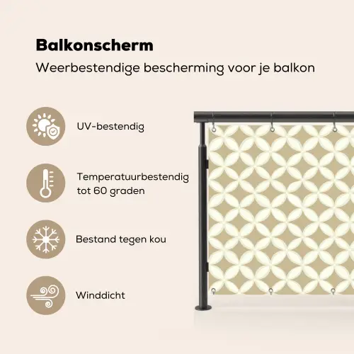 Symmetrisch - Motief - Beige Balkonbeschermer Duitsland klein 596 -specs_NL