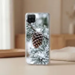 Dennenappel - Tak - Sneeuw - Winter - Sfeervol Telefoonhoesje Samsung Galaxy A12 klein -sfeer2
