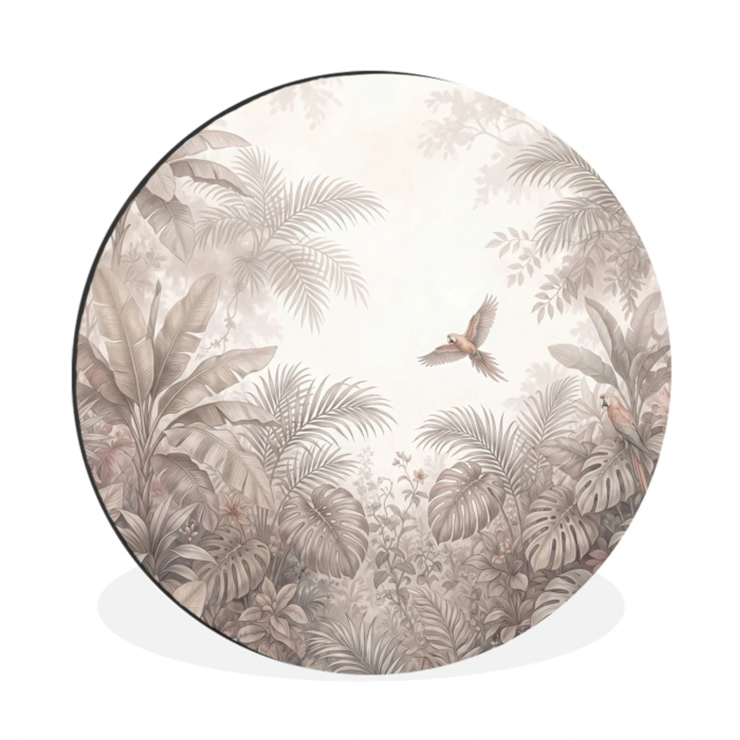 Papagaai - Jungle - Tropisch Wandcirkel aluminium klein -3d