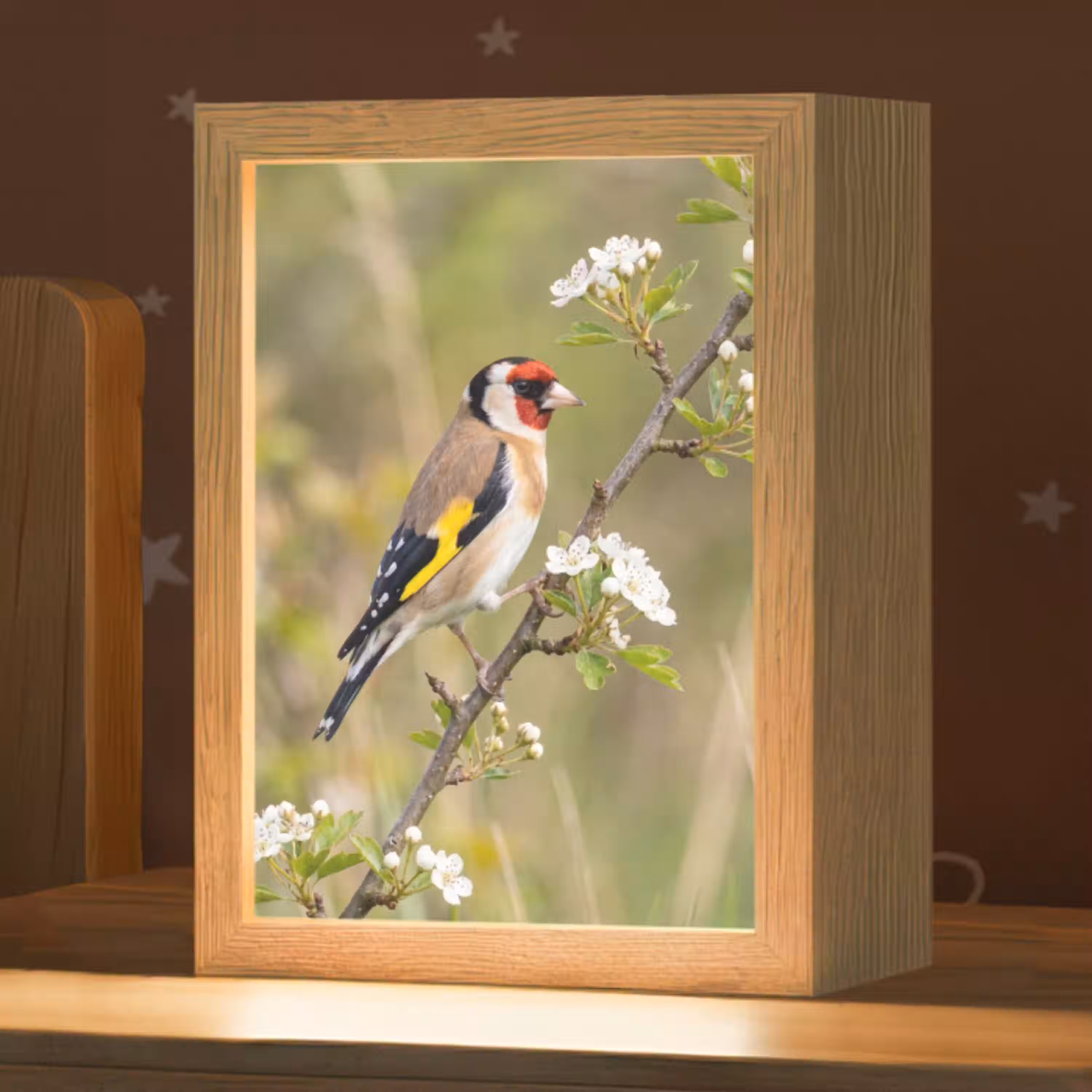 Putter - Bloesem - Lente - Natuur - Kleurrijk Light Box met kabel (Kinderlampje) klein -zzz_3d_website