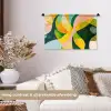 Abstract - Geel - Roze - Groen Wandkleed katoen klein -sfeer1