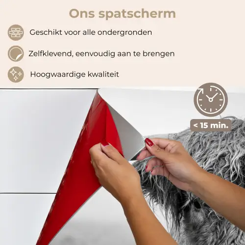 Schotse hooglander - Zwart - Wit - Gras keuken achterwand spatscherm klein -spatscherm_NL