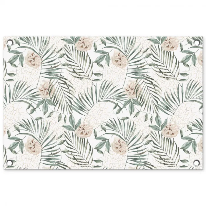 Bohemian - Bloemen - Bladeren - Jungle - Tropical tuinposter los doek klein -3d