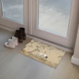 Kraanvogels - Water - Beige Deurmat klein -sfeer3