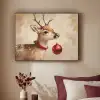 Kerst - Hert - Gewei - Kerstbal - Rendier Textielframe - compleet frame klein -sfeer1