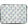Hartjes patroon - Blauw - Beige - Liefde laptophoes neopreen klein -zkaufland3dotto