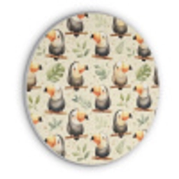 Toekans - Exotisch - Kleurrijk Akoestische PET Vilt - Rond klein 838 -3d