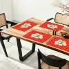 Ciao bella - Tekstwolk - Strepen - Oranje Placemat vinyl groot -zzsfeer4_Kitchenyeah-website