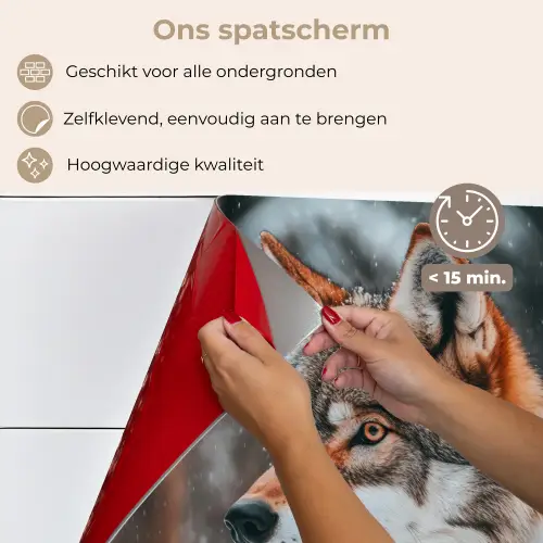 Wolf - Sneeuw - Winter - Dieren - Natuur - Sneeuw keuken achterwand spatscherm klein -spatscherm_NL