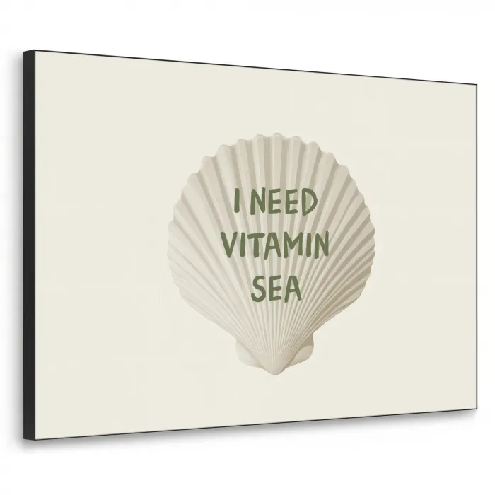 Schelp - Quote - Groen Textielframe - compleet frame klein -3d