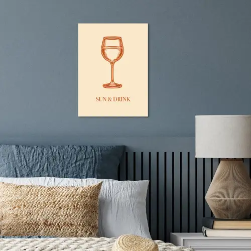 Wijn - Zomer - Quote - Oranje poster papier klein -sfeer2