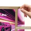 Raceauto - Roze - Neon Light Box met batterij (Wandlamp kind) middel -USP_websiteprintNL