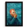 Portret - Klassiek - Blauw fotolijst zwart zonder passe partout klein -3d