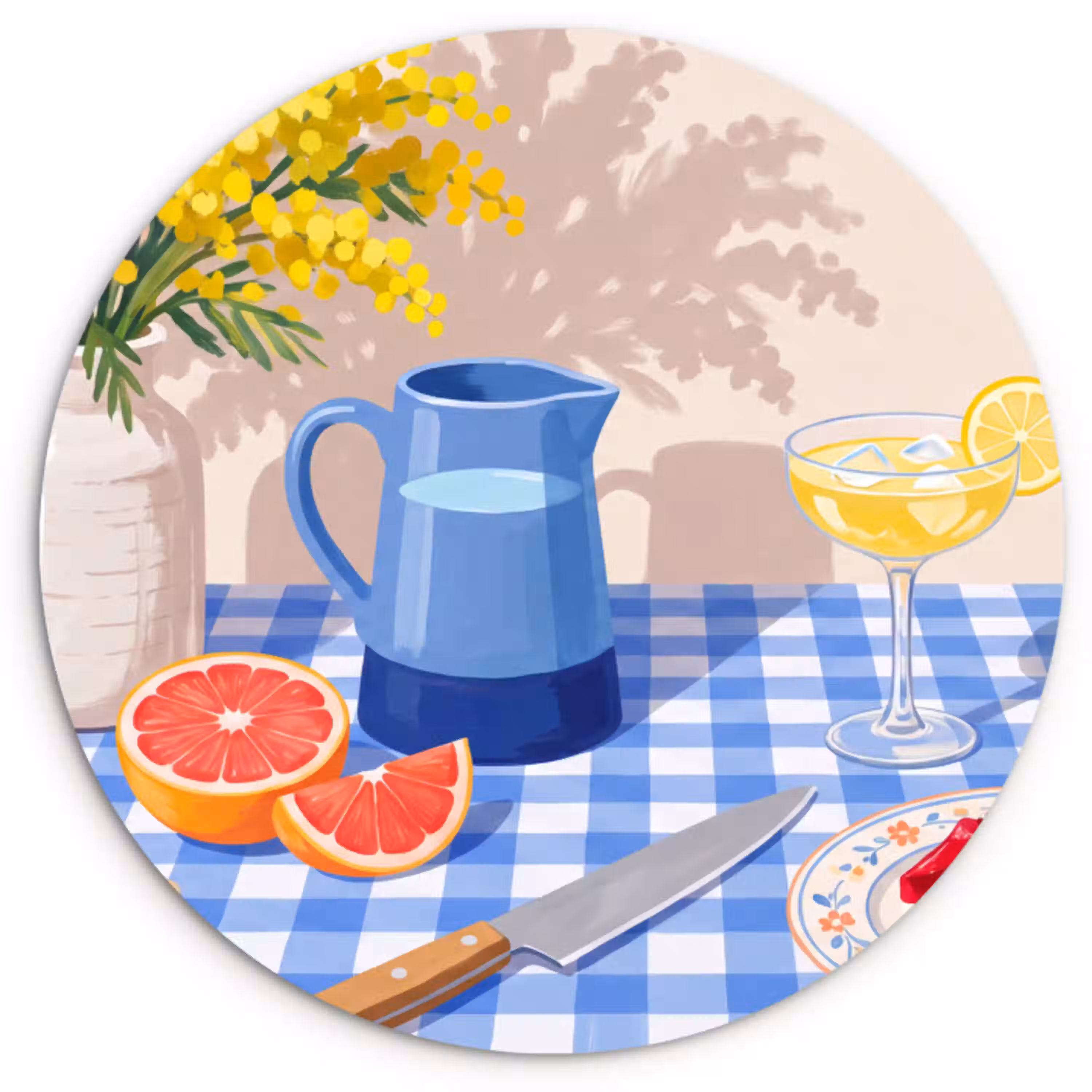 Eten - Fruit - Zomer Wandcirkel plexiglas klein -3d