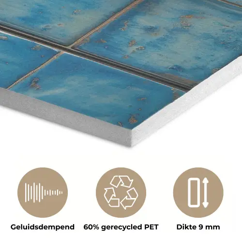 Kreeft - Geel - Blauw - Tegels PET vilt klein -closeup_NL