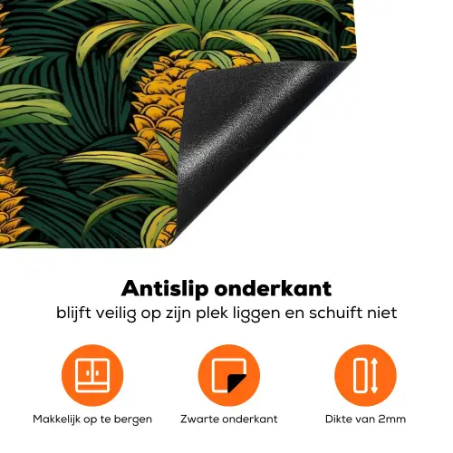 Illustratie - Patroon - Ananas Inductie beschermer vinyl 3mm klein 276 -zzzzzzz-td-onderkant