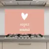 Presentje voor Moederdag super mama lichtroze/wit keuken achterwand spatscherm klein -3d_website
