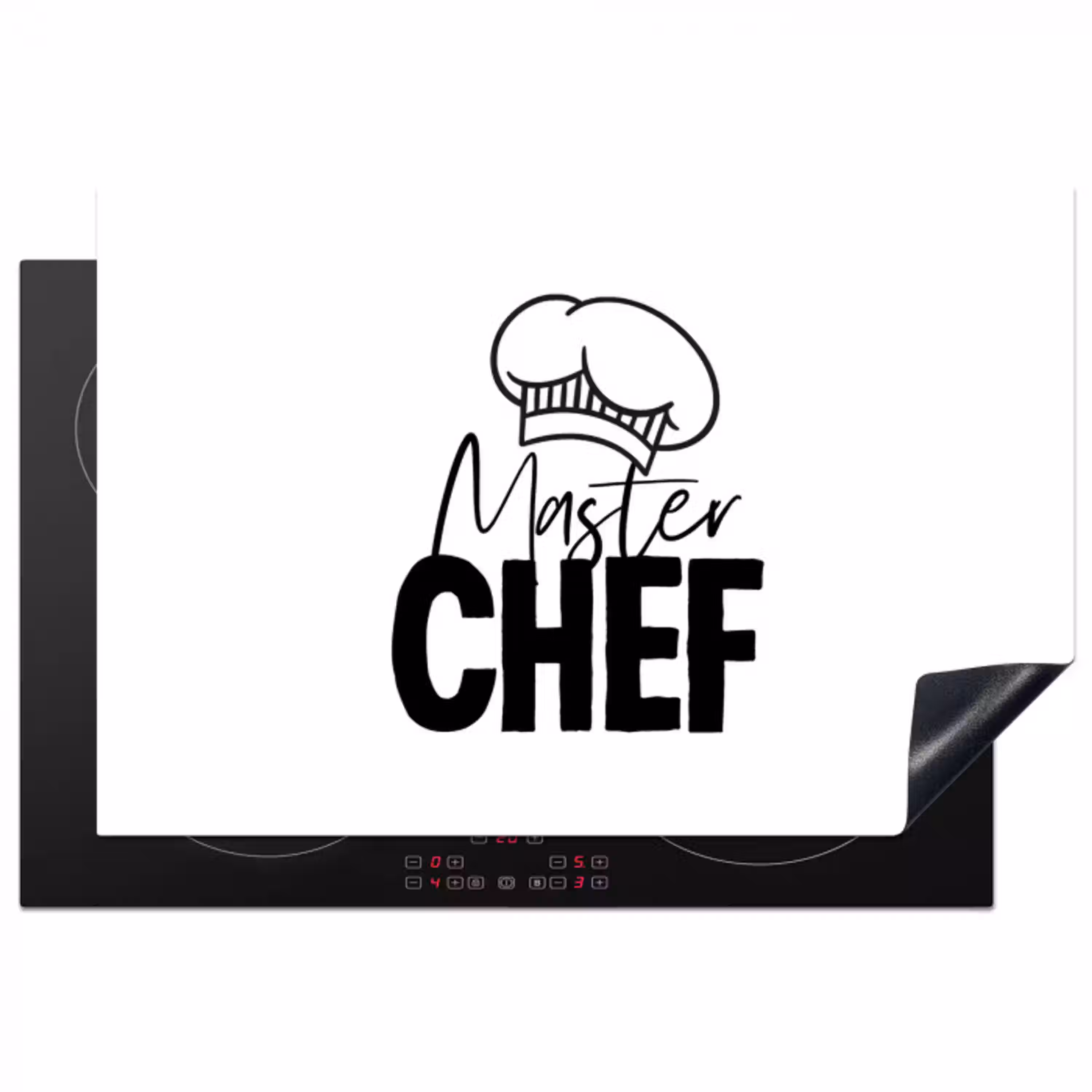 Keuken - Koken - Bakken - Chef - Master Chef - Kok - Tekst Inductie beschermer vinyl 3mm klein -3d