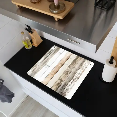 Verweerd Houten Planken Inductie beschemer met haakjes middel -sfeer1