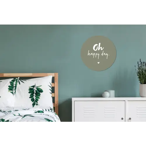 Oh happy day - Quotes - Tekst - Zomer Wandcirkel aluminium klein -slaapkamer