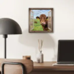 Doorkijk - Koe - Weiland - Landschap - Dieren aluminium wit klein -sfeer5