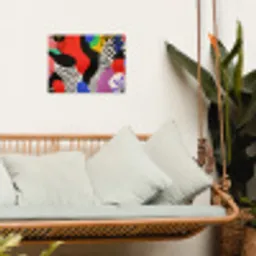 Abstract - Vormen - Kleuren - Stippen tuinposter los doek klein -sfeer7