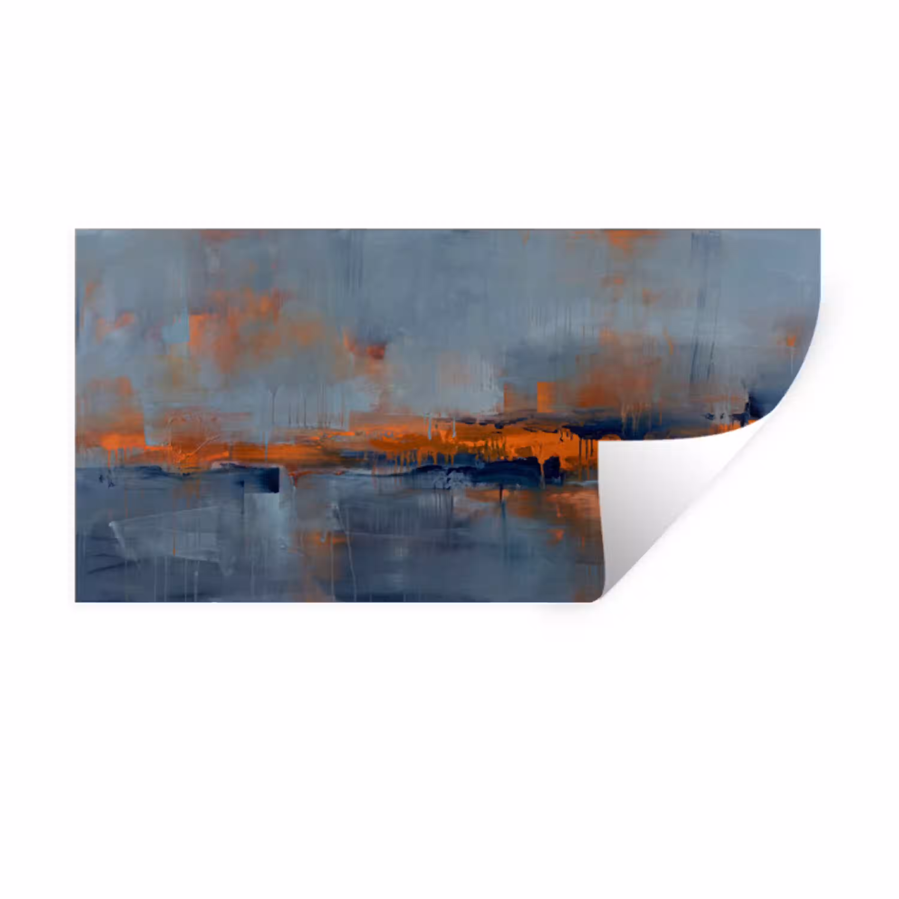 Abstract - Kleuren - Modern - Oranje - Grijs Muursticker klein -3d