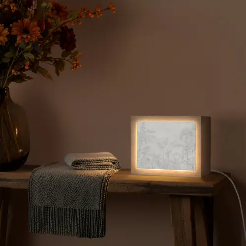 Beton - Patroon - Grijs Light Box met kabel (Tafellamp) klein -sfeer4