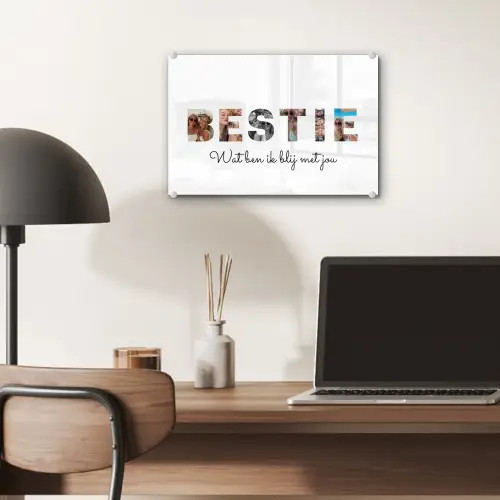 Bestie - Lettercollage plexiglas 5mm klein -sfeer6