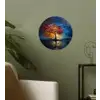 Boom - Blauw - Bladeren - Vakken Wandcirkel behangsticker klein -sfeer2