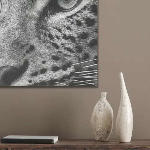 Luipaard - Zwart - Wit - Oog PET vilt klein -sfeer6_closeup