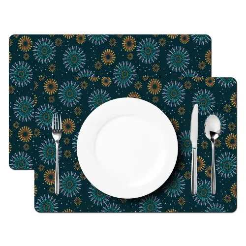Blauw - Patroon - Retro Placemat vinyl groot 368 -zzsfeer2_Kitchenyeah-website