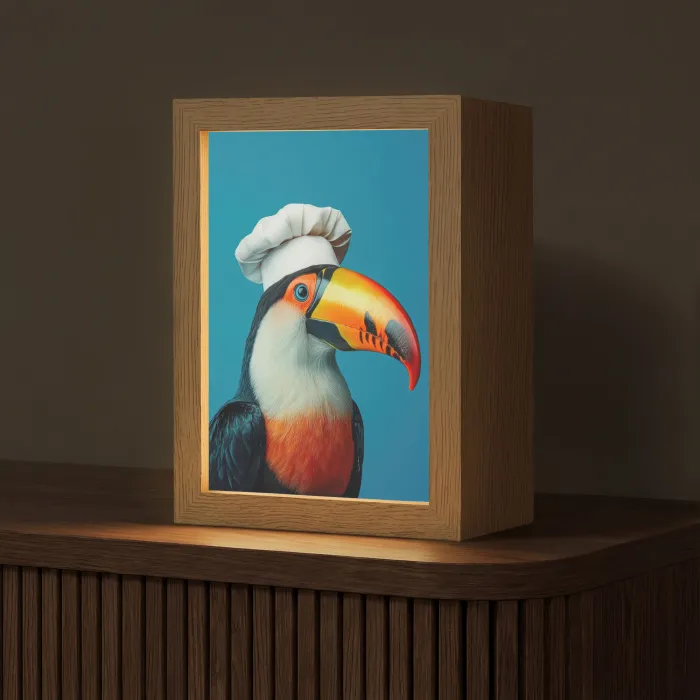 Toekan - Papegaai - Vogel - Koksmuts Light Box met kabel (Tafellamp) klein -z3d_website