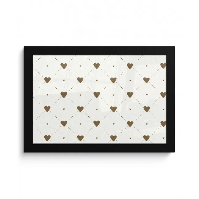 Hartjes - Patroon - Raster  - Klassiek fotolijst zwart zonder passe partout klein -3d