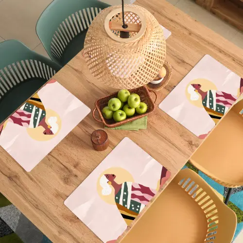 Vrouw - Zon - Kleurrijk Placemat vinyl groot -zzsfeer5_Kitchenyeah-website
