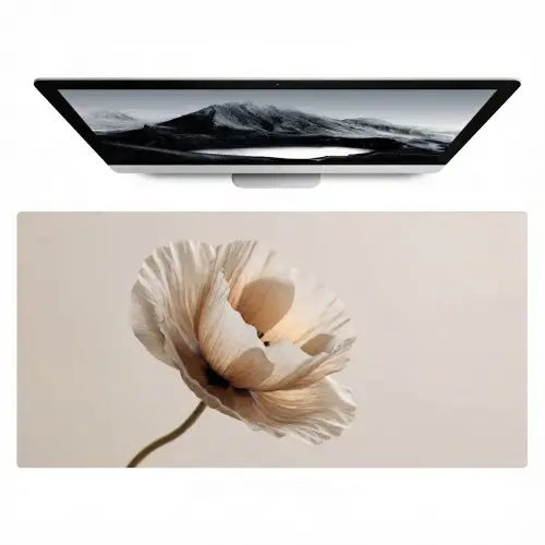 Bloem - Beige - Crème Muismat XXL klein -zzz3d