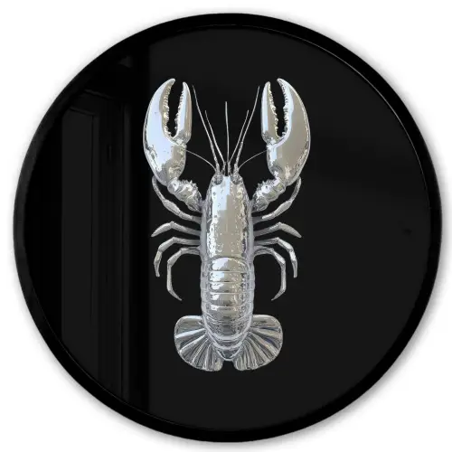 Kreeft - Zilver - Metallic - Luxe Fotolijst rond zonder passe partout klein -3d