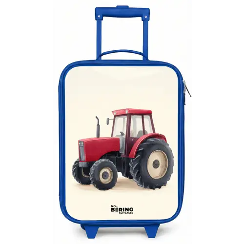 Tractor - Getekend - Rood Kinderkoffer - Blauw klein -zz3dotto