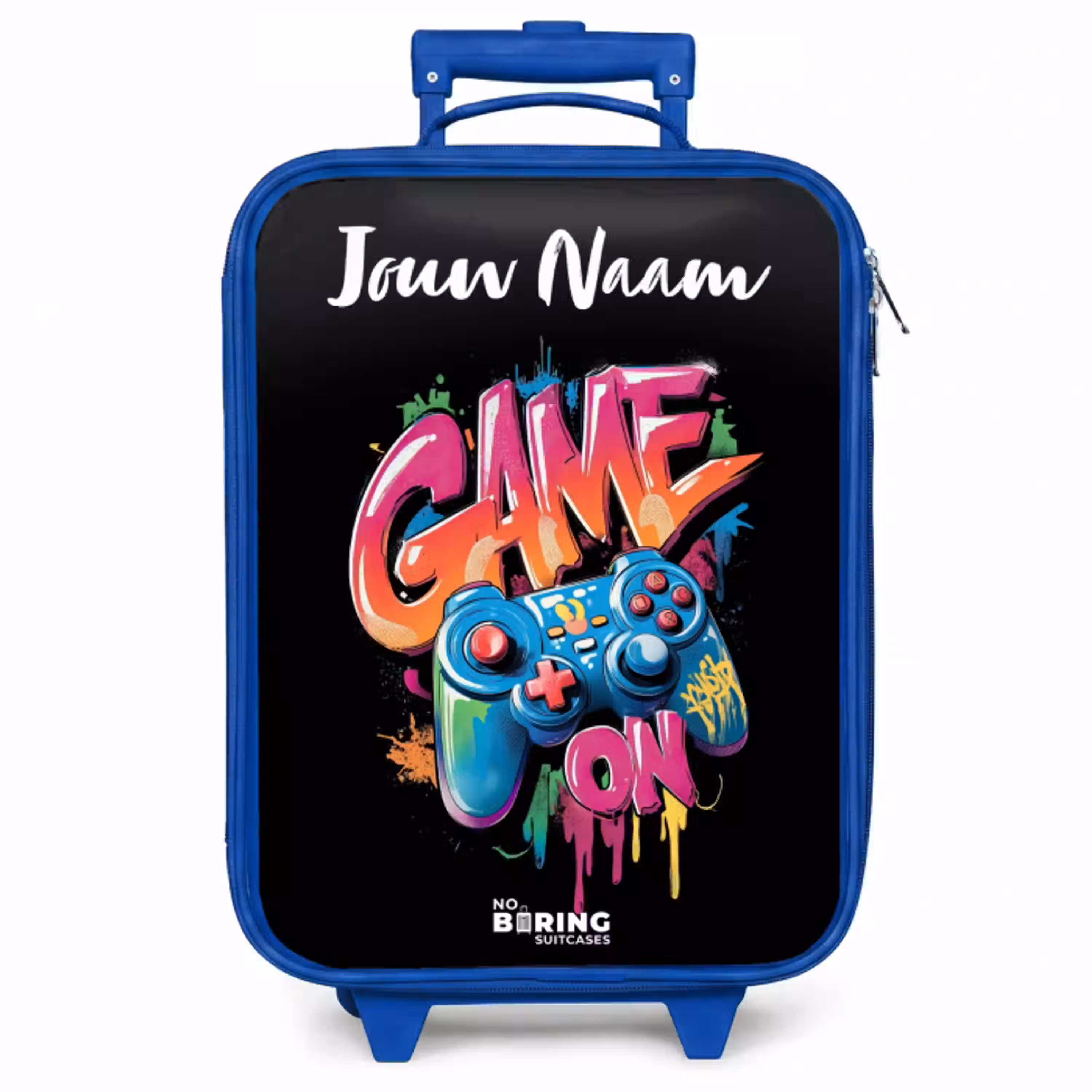 Controller - Game - Graffiti - Tekst Kinderkoffer - Blauw klein -zzz_website3d