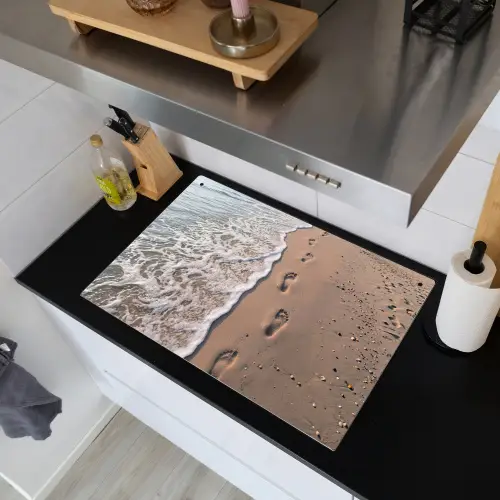 Voetstappen - Vloedlijn - Zee Inductie beschemer met haakjes klein -sfeer1