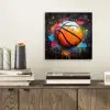 Graffiti - Basketbal - Verf - Sport aluminium wit klein -sfeer1