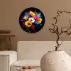 Bloemen - Kleurrijk - Graffiti - Modern - Boeket Wandcirkel kunststof plaat 5mm dik klein -sfeer1
