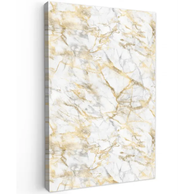 Marmer - Wit - Expressief - Goudaccenten Tuinposter op houten frame 2 cm dik klein 841 -3d