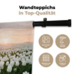 Tulpen - Landschap - Wit Wandkleed katoen klein -tsfeer2_DE