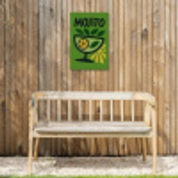 Mojito - Cocktail - Citroen - Groen Tuinposter op houten frame 2 cm dik klein -sfeer4